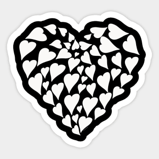 Heart Full of Love Hearts Valentines Day Modern Graphic Art Sticker